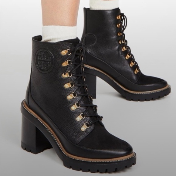 Tory Burch Miller Lug Sole Booties Perfect Black - Picture 1 of 10